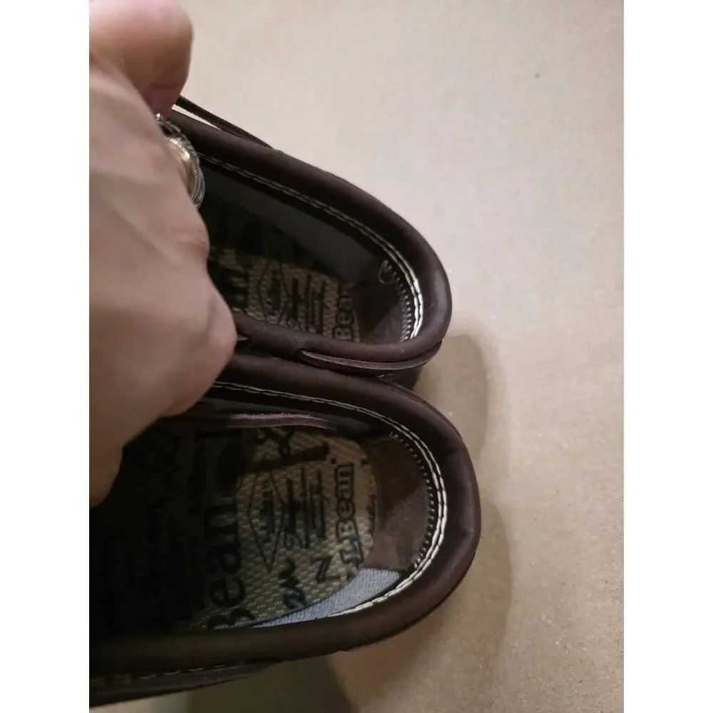 LL Bean Boots Chocolate Brown Low Top Rubber Moccasins Waterproof Boots Men 12M